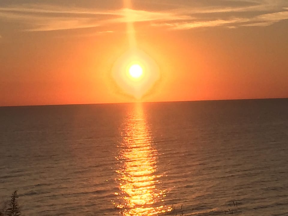 Gorgeous sunsets on Lake Michigan is a short 5 minute walk from Writer's Cove