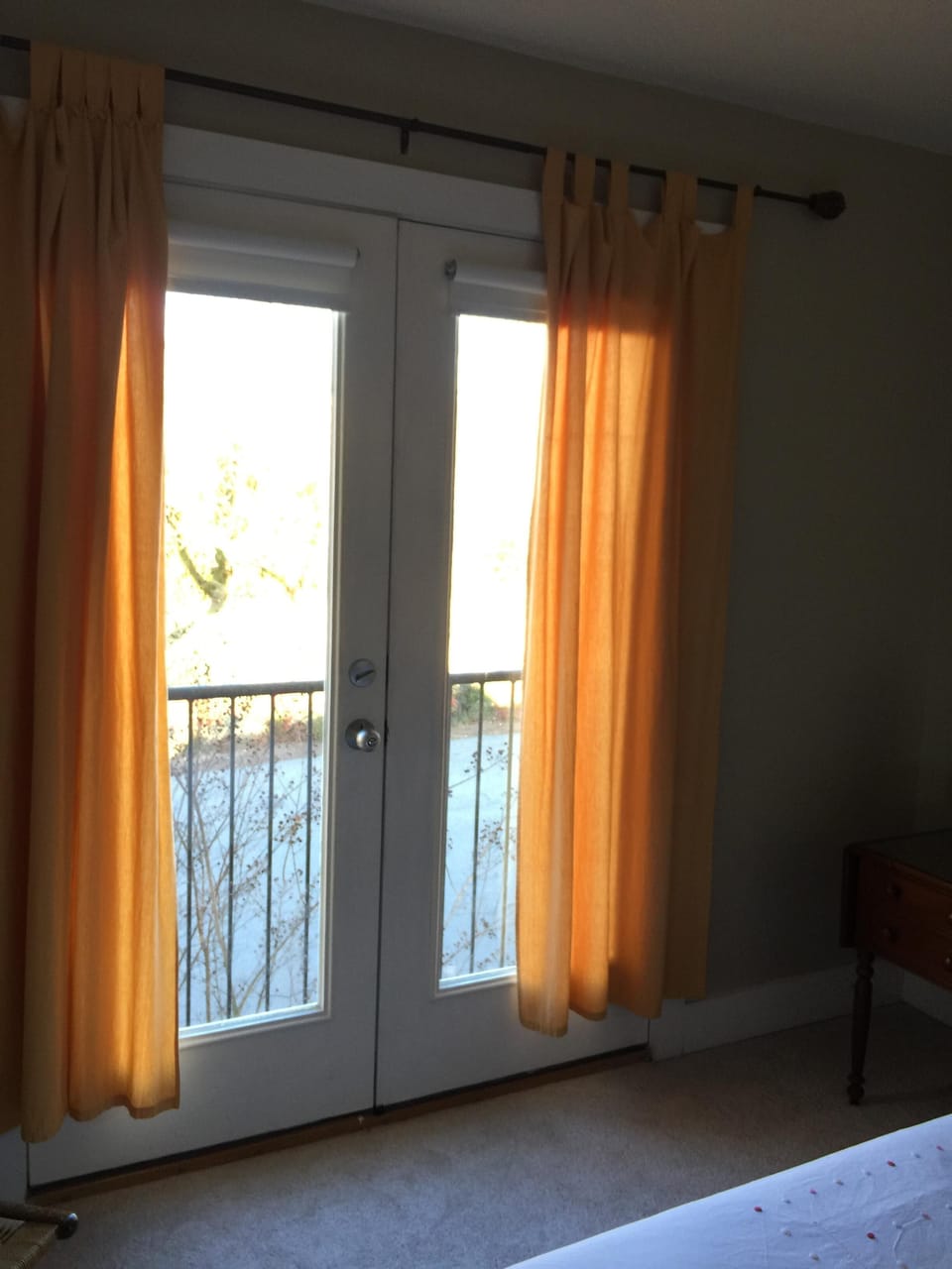small balcony in master bedroom for great light!