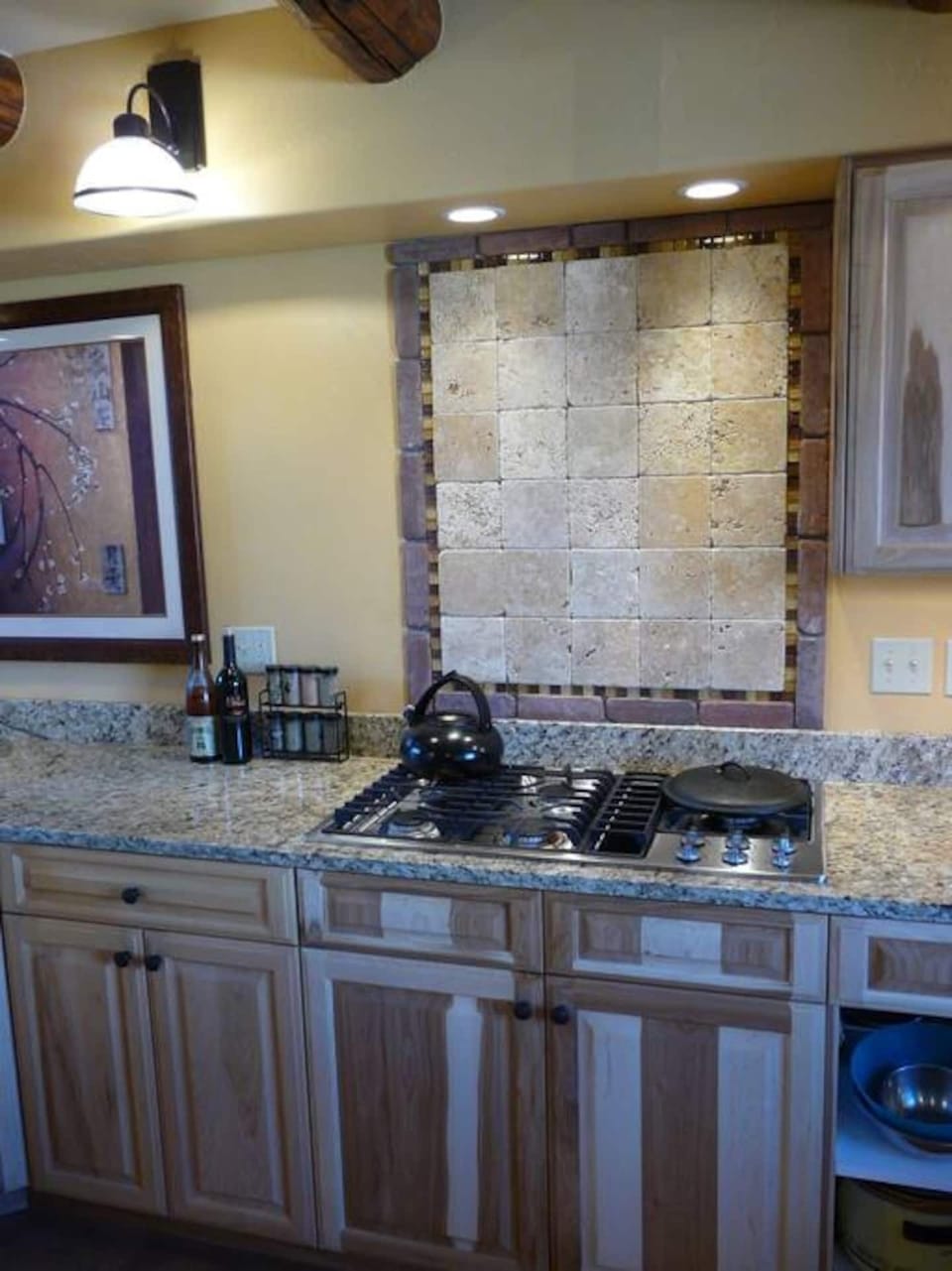 Gas five burner stove.