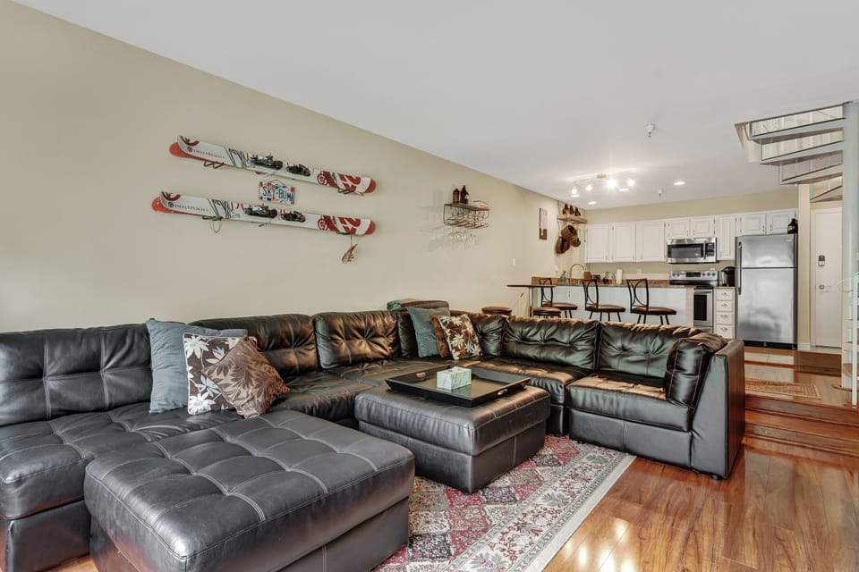 Huge Sectional Couch for relaxing after a hard day on the Mountain. 