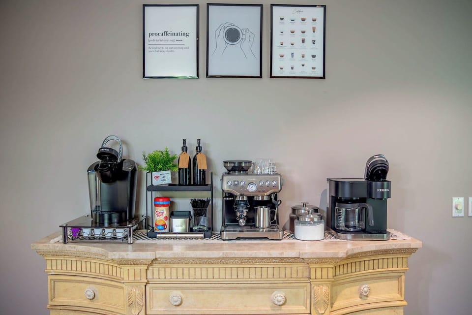 Our recently upgraded Coffee Bar! All the options to satisfy your cravings.