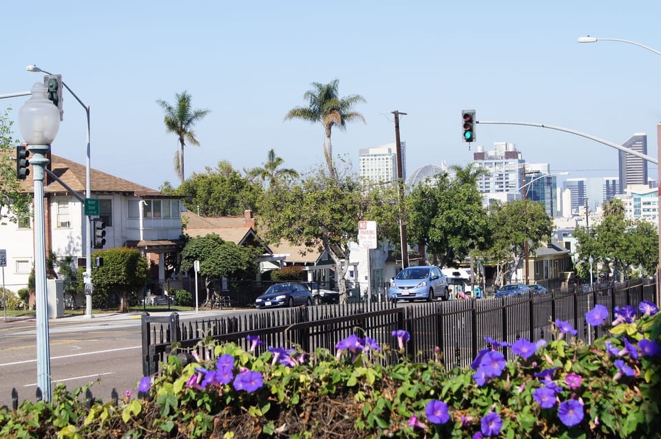 Follow Market Street through the Heart of the Gas Lamp District.
