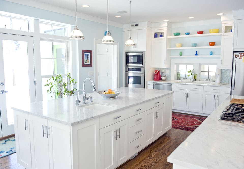 A sunny, modern kitchen is the perfect place for gatherings