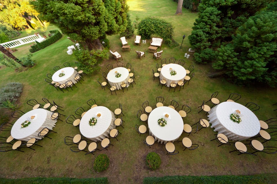Outdoor banquet area