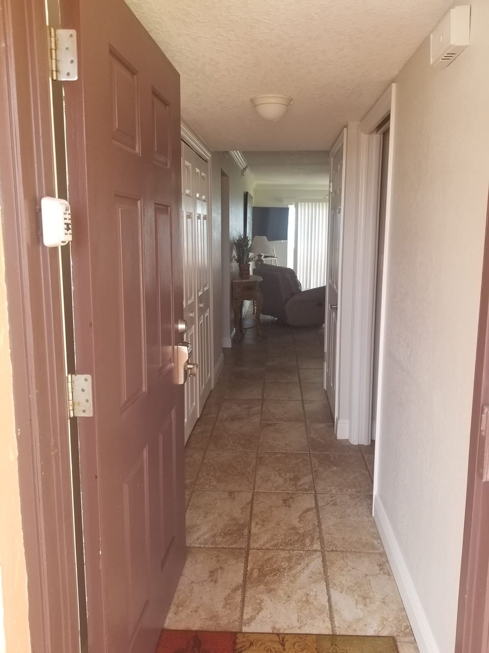 Condo Entry, the beach supply closet is to the right for easy access. 