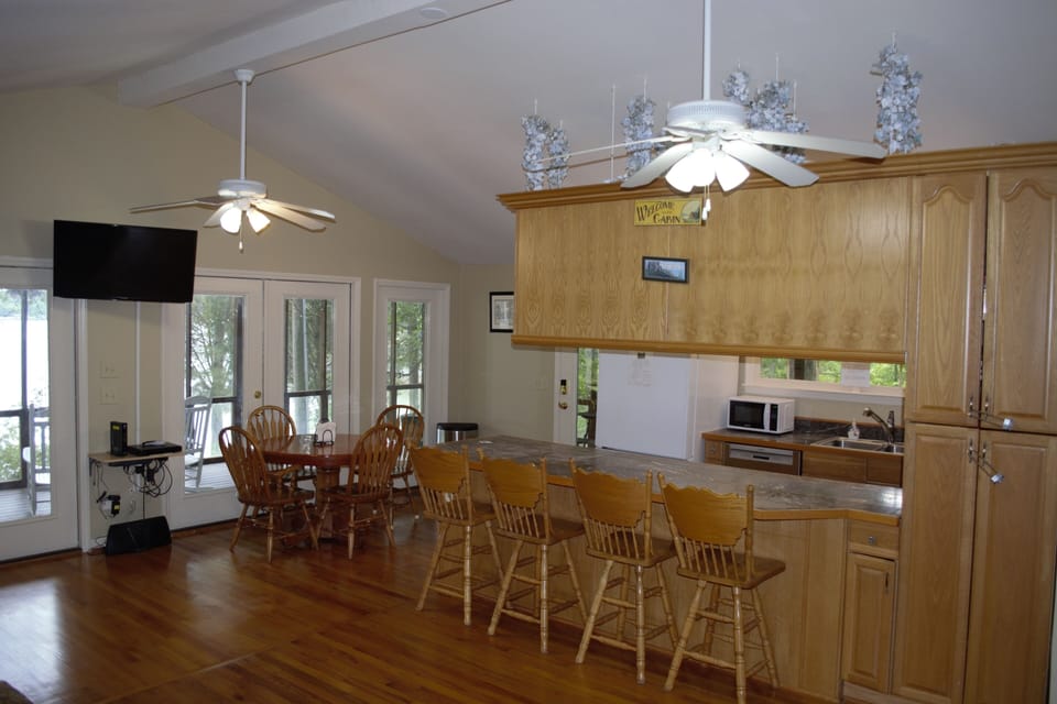 Kitchen and dining area - great views of lake