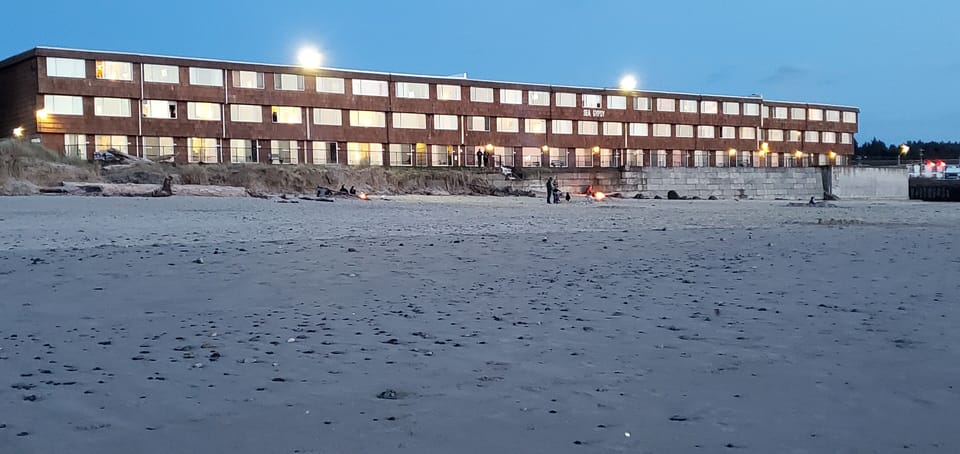   View from the beach where this great condo is located.  Beach is lit at night!