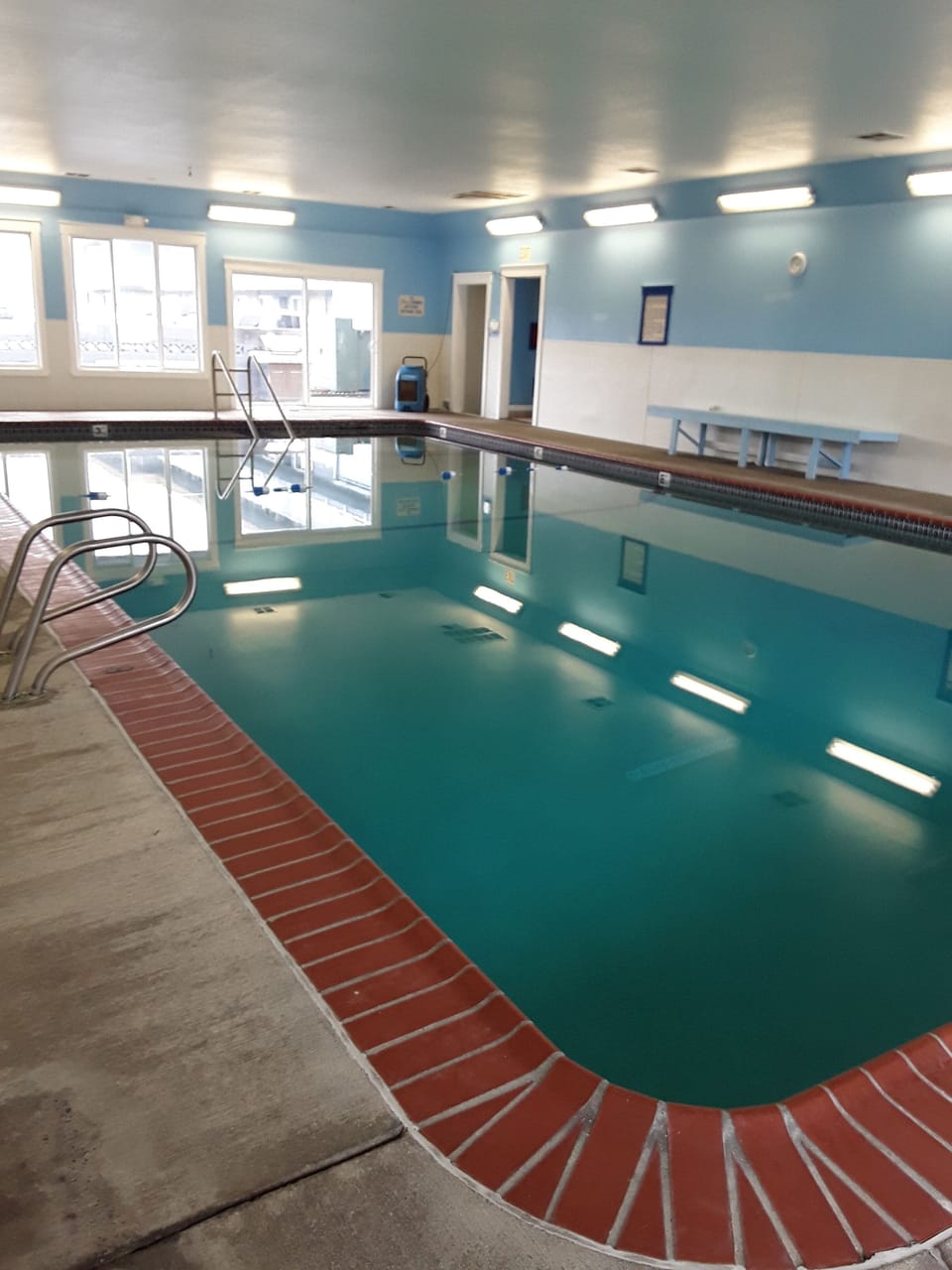 Large salt water heated indoor swimming pool.  Dry Sauna in this building also.