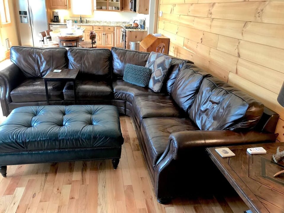 Leather sectional in Living room