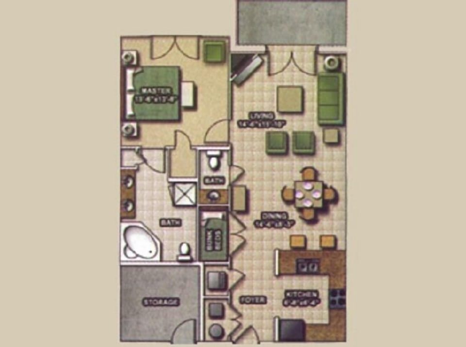 Floor Plan with bunk room.