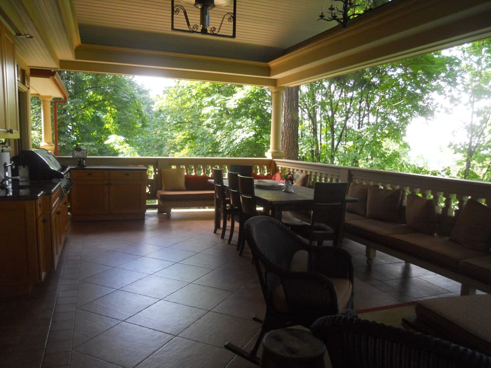 Beautiful shared deck overlooking Mt. St Helens, Willamette and Columbia rivers.