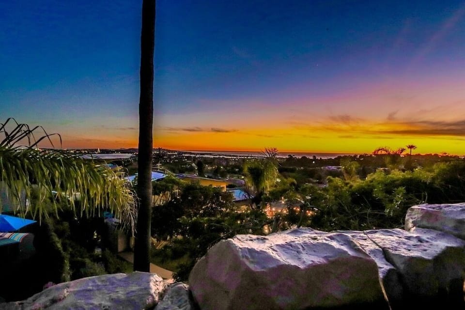 Night view from back yard upper deck