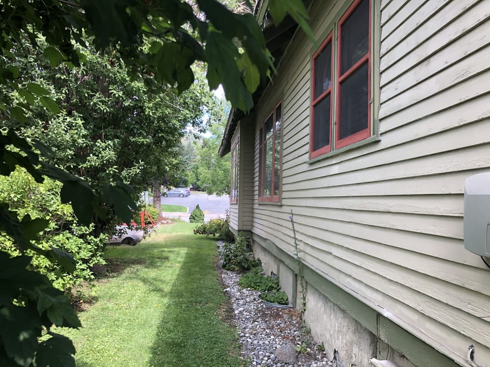 Side yard right next to our local bike shop