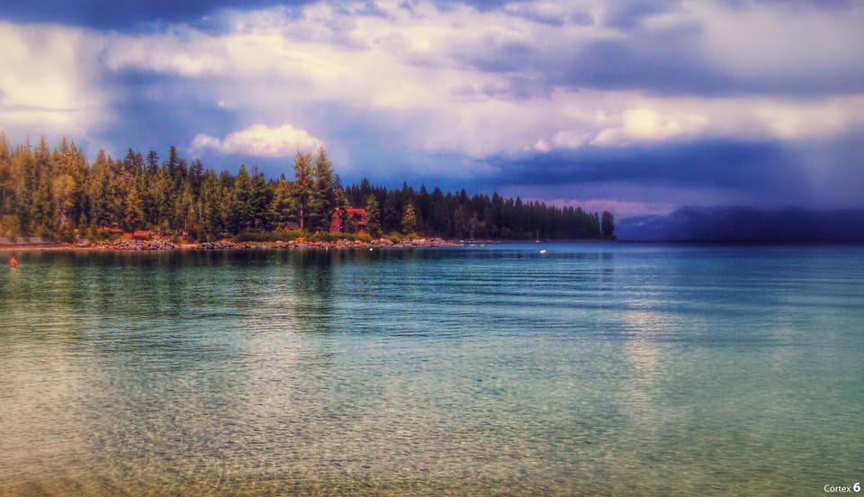 Meeks Bay beach in  the beautiful clear water!