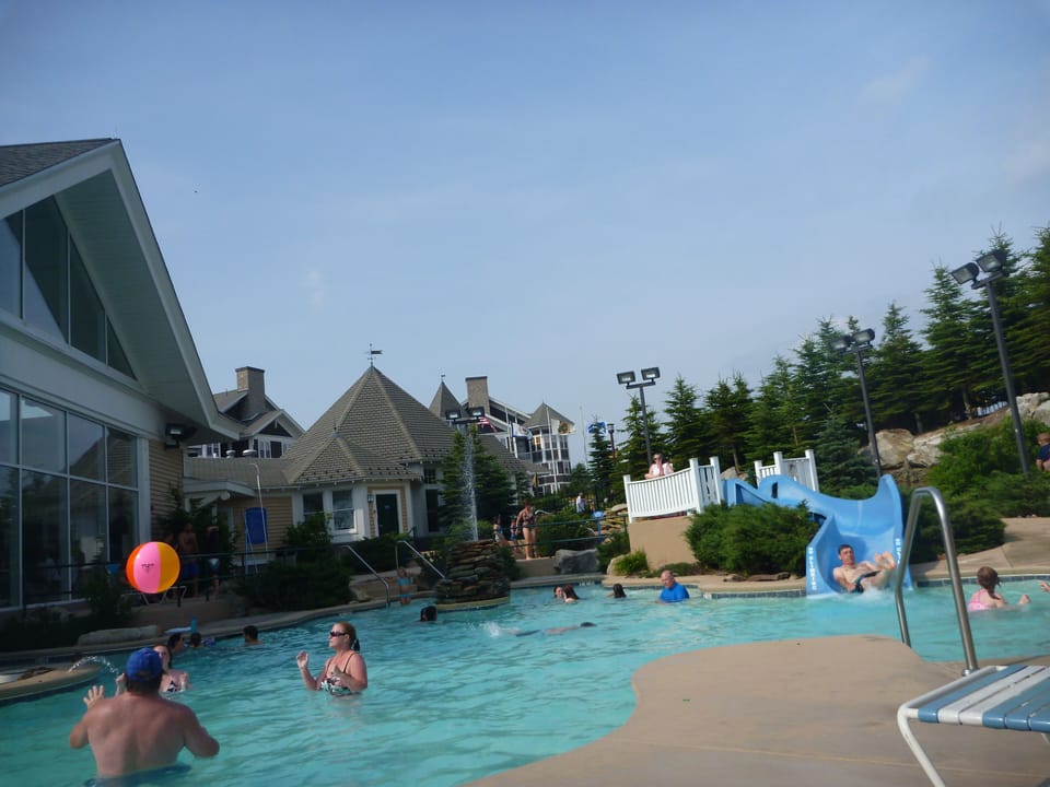 Snowshoe's Split Rocks Pools - Heated - slides, hot tubs, and sauna. 