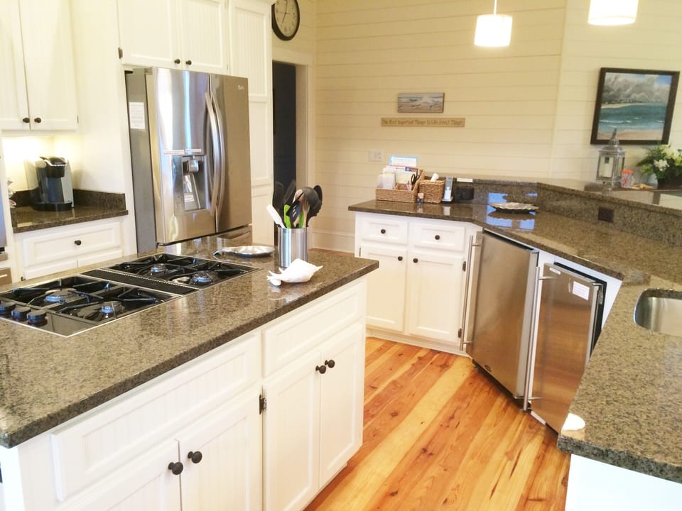 Extra under-counter frig/beverage center and separate ice maker.  