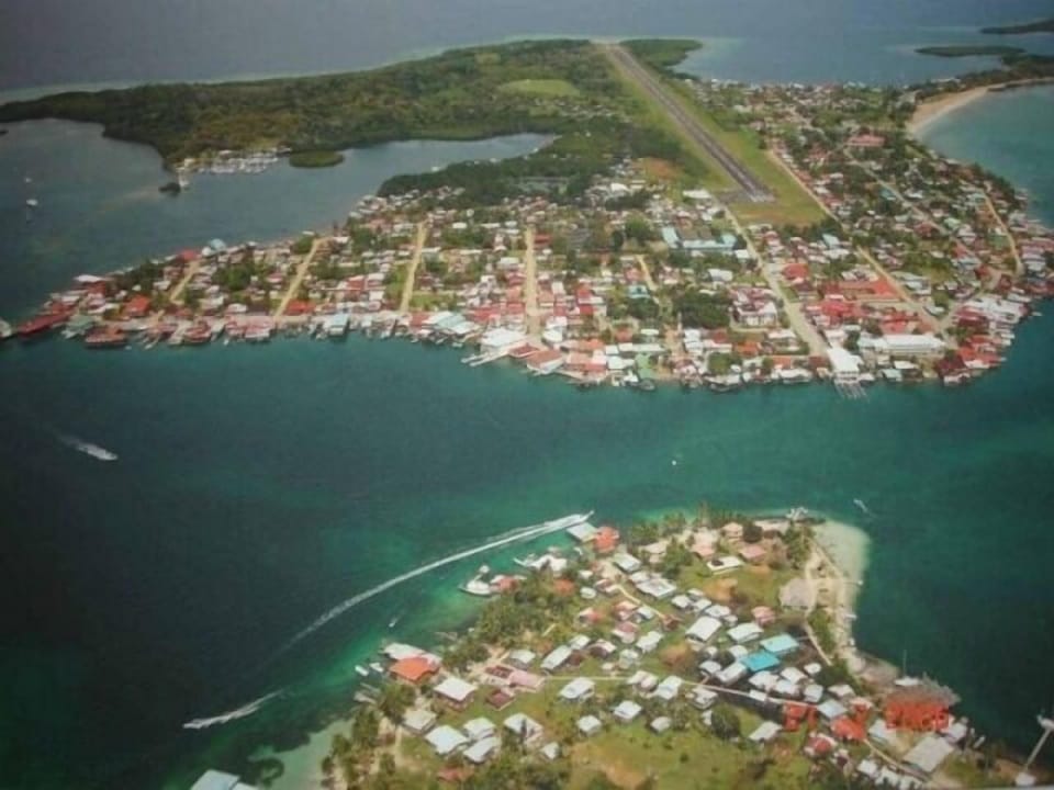 Pic of two of the islands, Bocas Del Toro airport/ and Carenerro Island Tip.