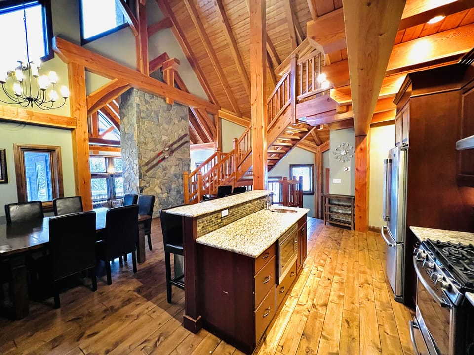 Granite counter tops and breakfast bar.