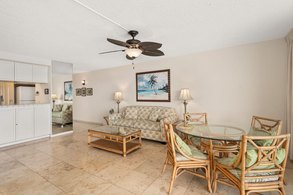 Dining area in living room