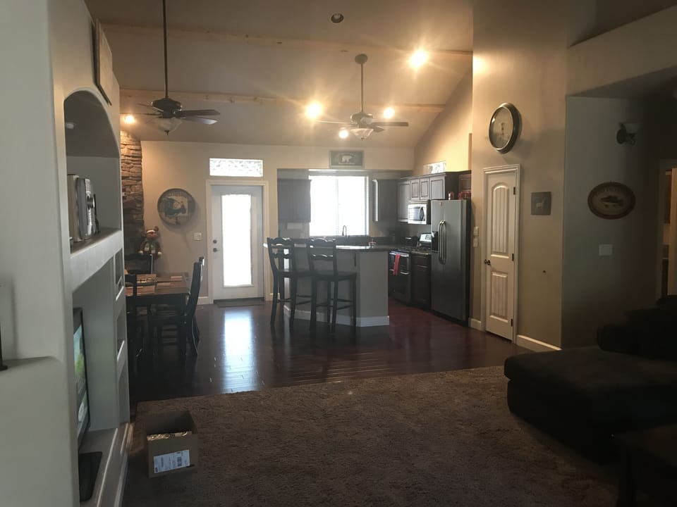 Family room and kitchen from the front door