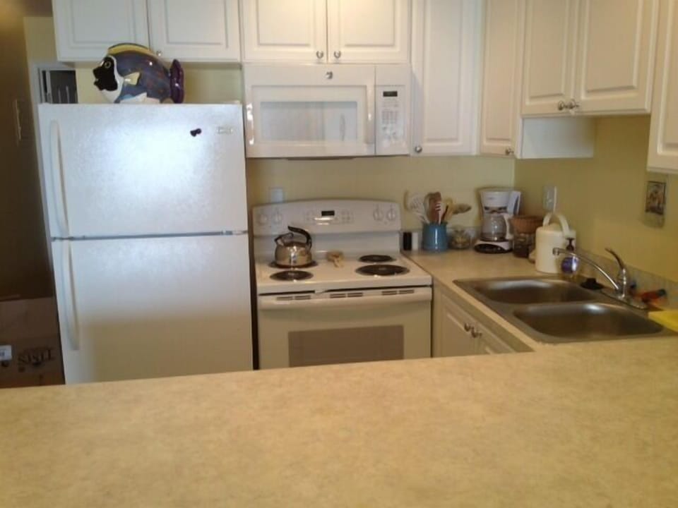 (These updated cabinet doors and refrigerator are newer than the other pictures)