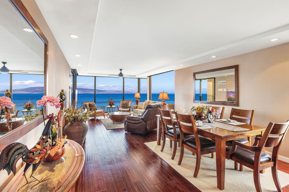 Dining rooms open to living room and the view!