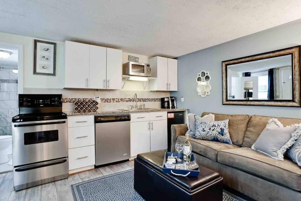 All new stainless steel appliances & Well equipped kitchenette make meal prep a snap