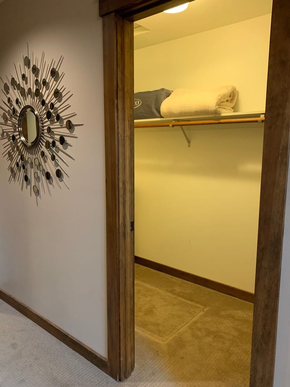Large walk in closet in Master bedroom