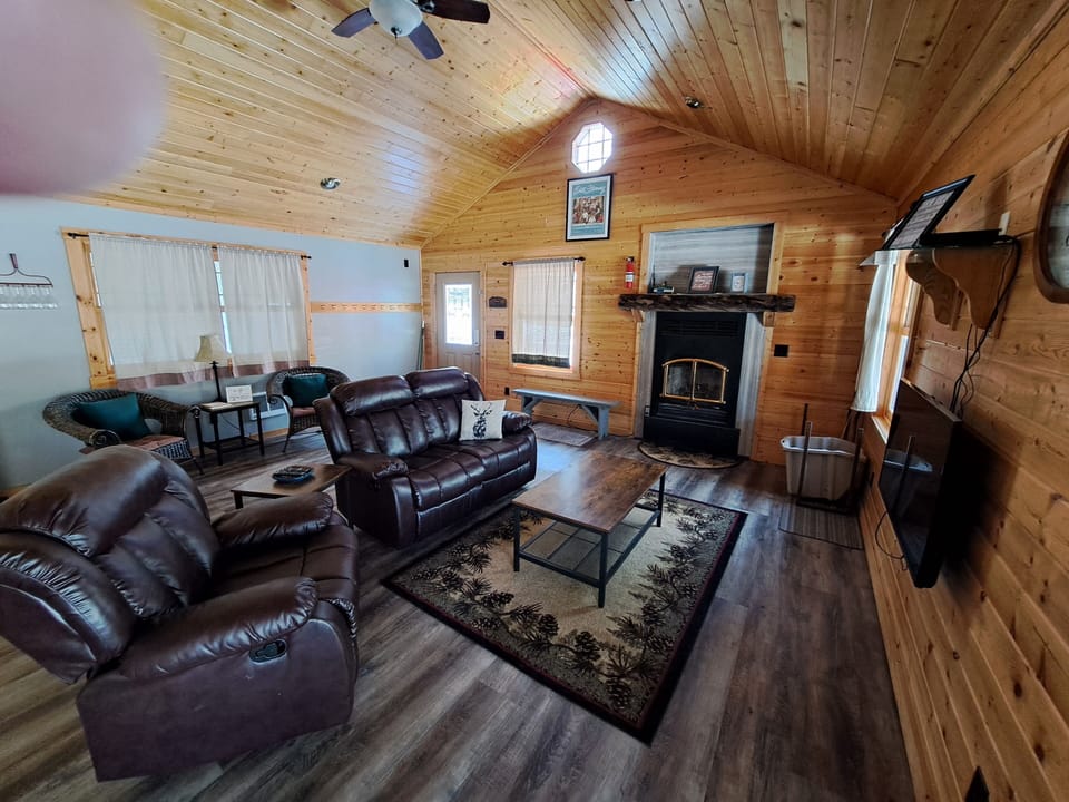 Living room with fireplace