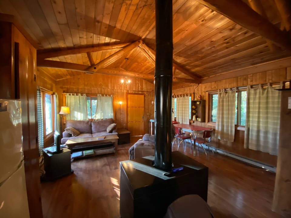 View from kitchen into living area