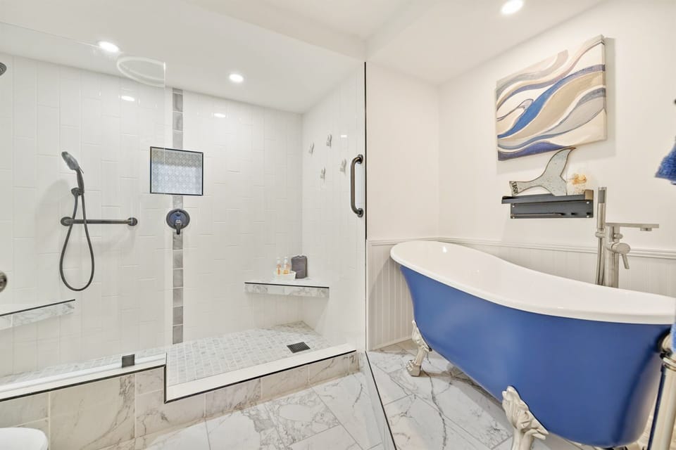Beautifully updated bathrooms - Master has large 84" wide walk-in shower and luxurious claw foot tub.