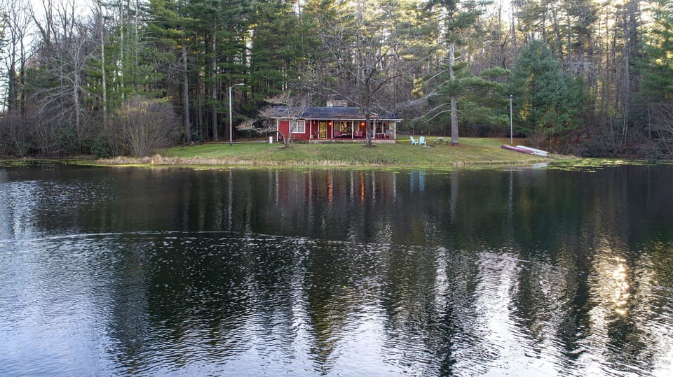 Cabin and private lake on 3+ fenced acres