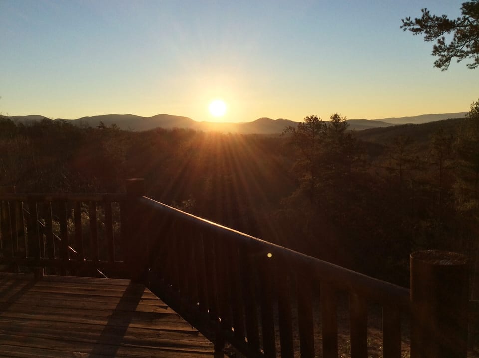 Enjoy a cup of java as the sun rises to great you.