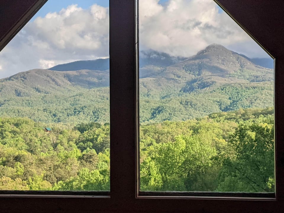 Loft windows view, from the bed too! 