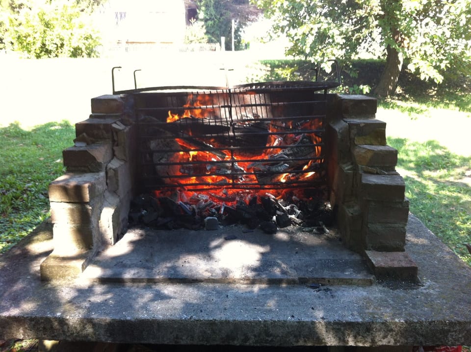 The barbecue ready for grilled meat.