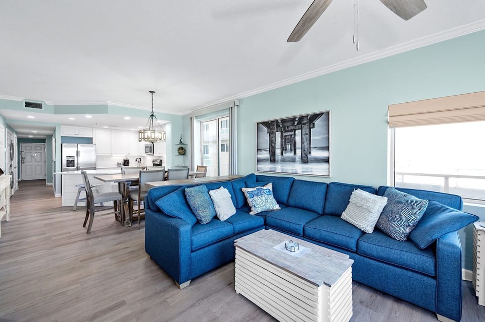 Living Room, Dining and Kitchen