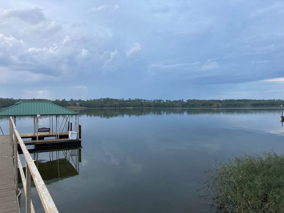 Calm morning on the lake - fish are hungry for breakfast!