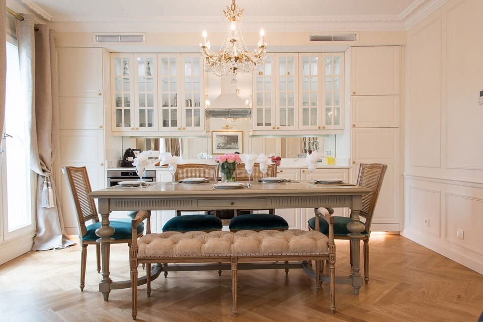 Beautiful open plan kitchen and dining area.