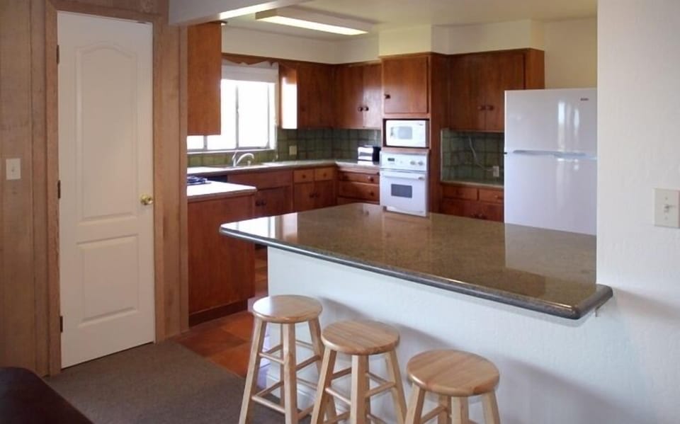 View of kitchen from dining room