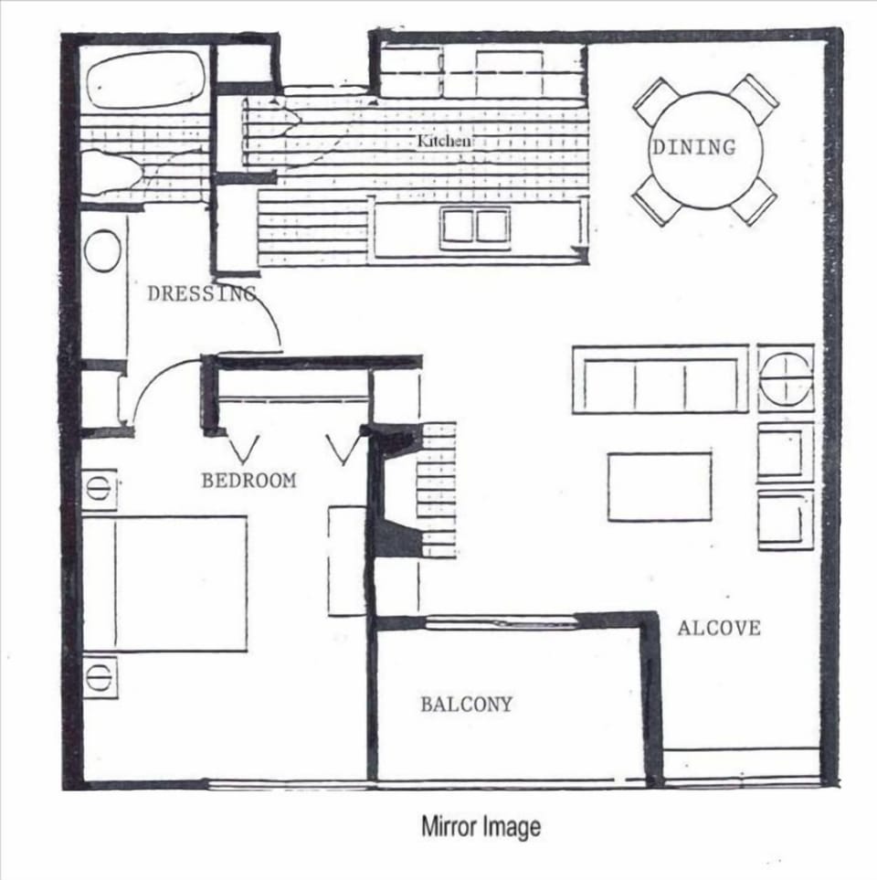 Floor Plan-Unit #203 (use mirror to see exact layout as drawing is flipped)