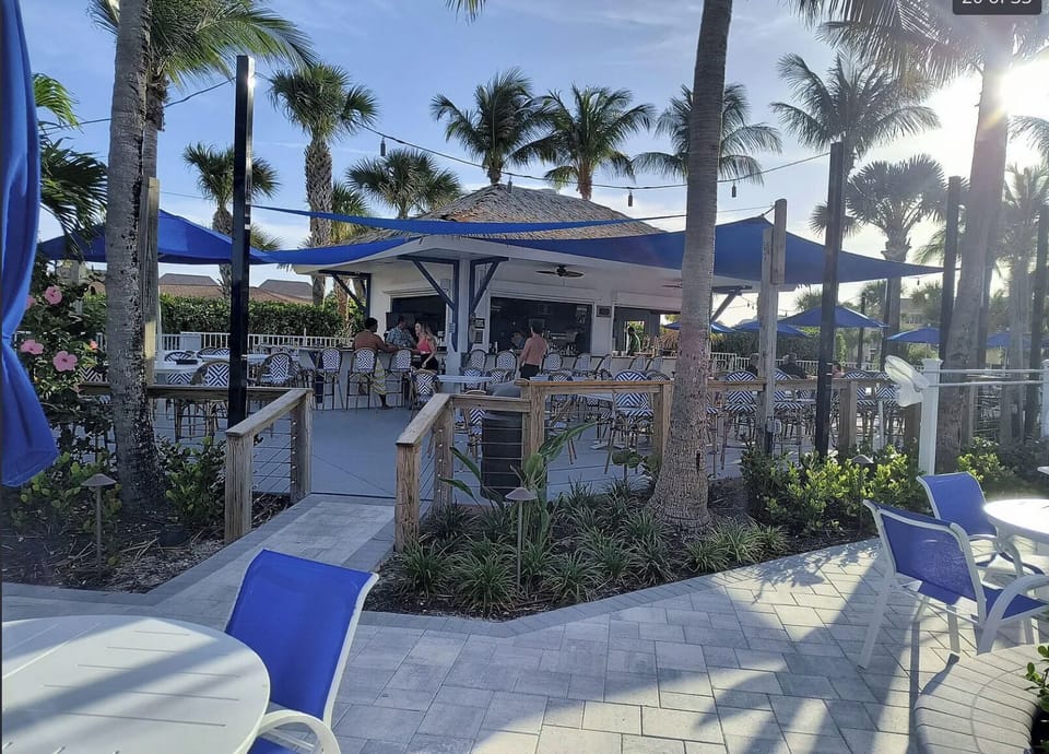 On site restaurant in addition to the pool side bar and grill. 