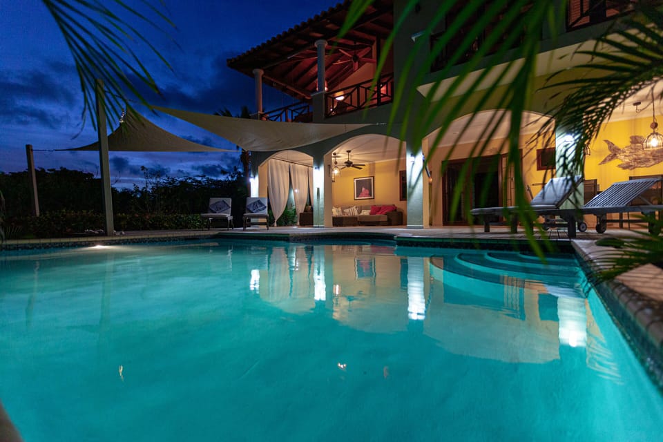 The pool with the soft magnesium and potassium salts is heavenly day and night