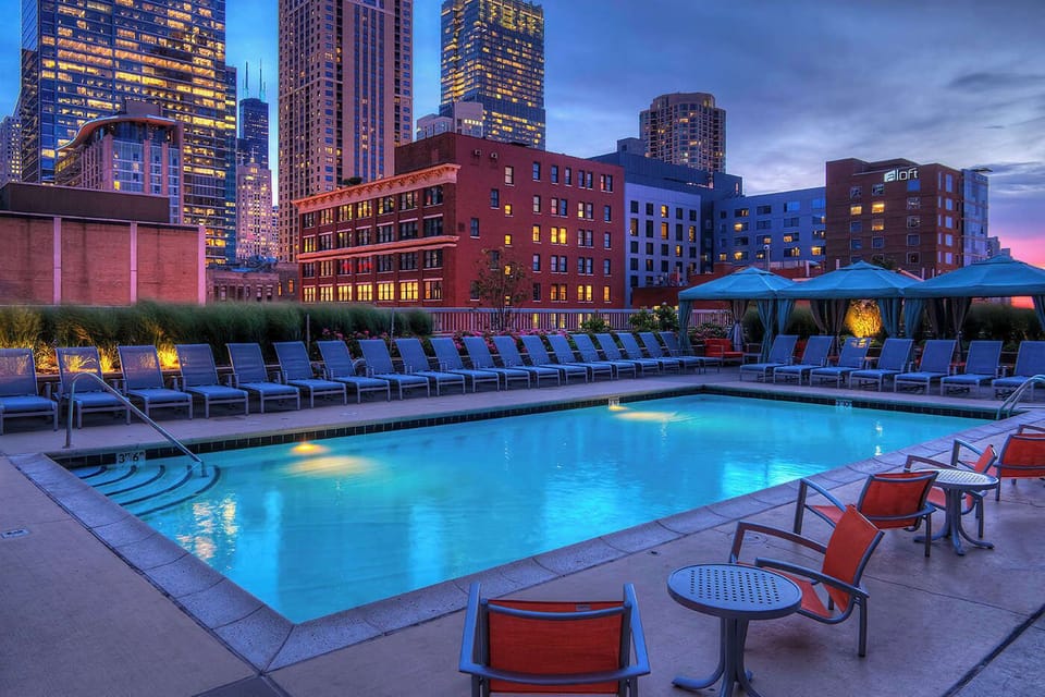 Rooftop pool on the 9th floor