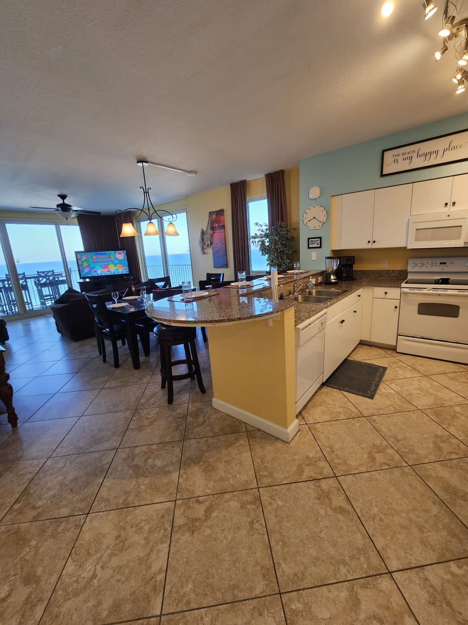 Kitchen into living room