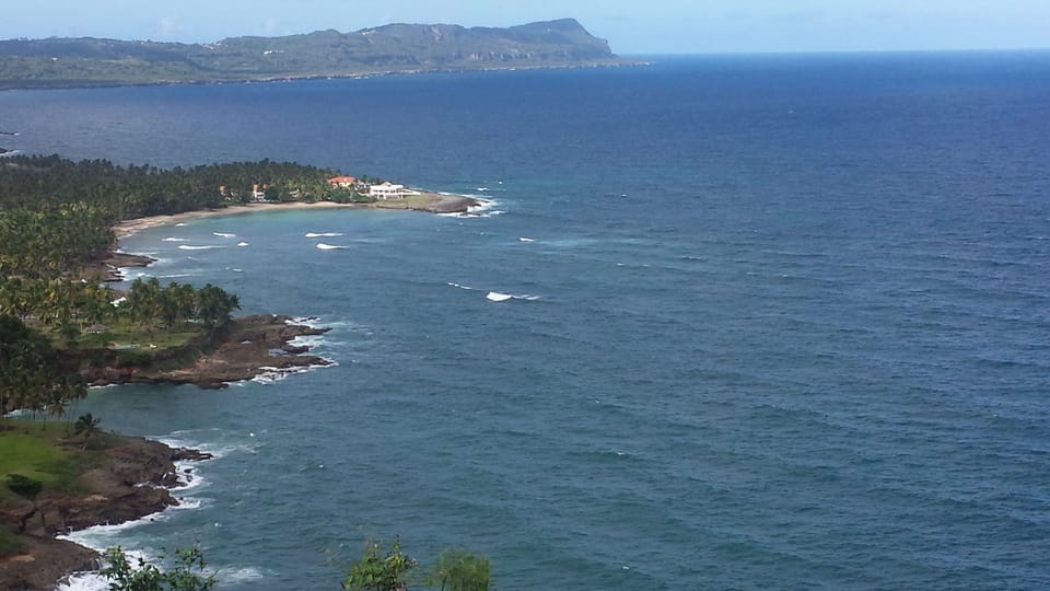 View of our secluded beach from a 350 foot mountain, one mile away.