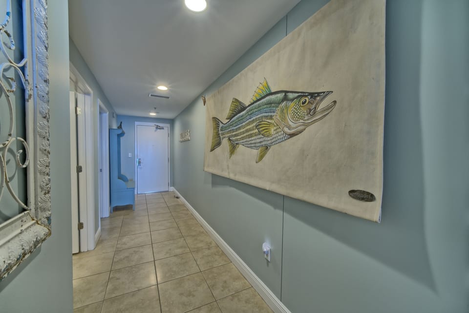Hall tree for storage and our big Fish!