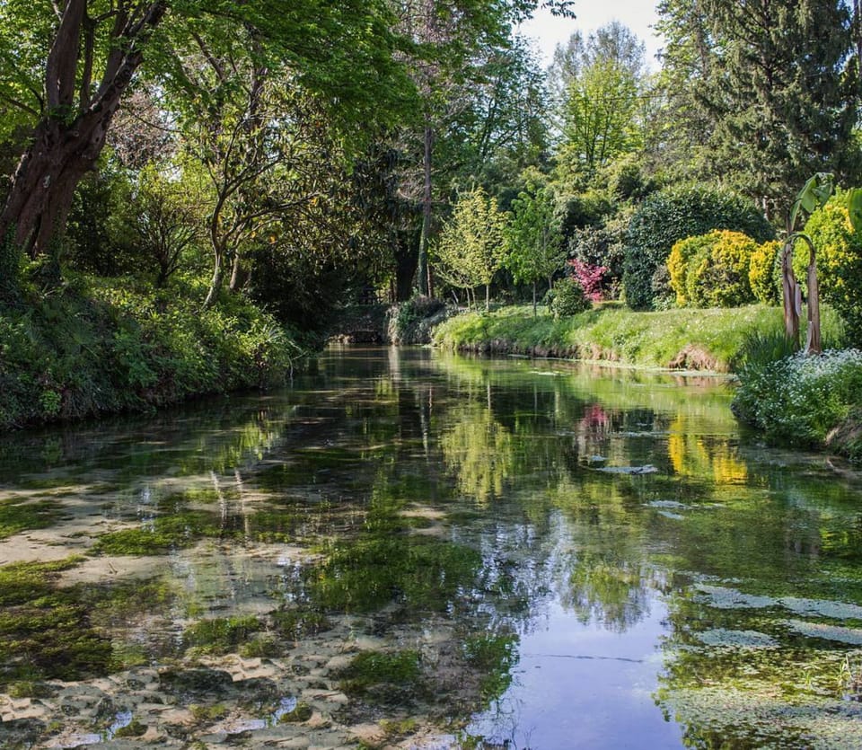 View of the river surrounding the castle from the castle's park