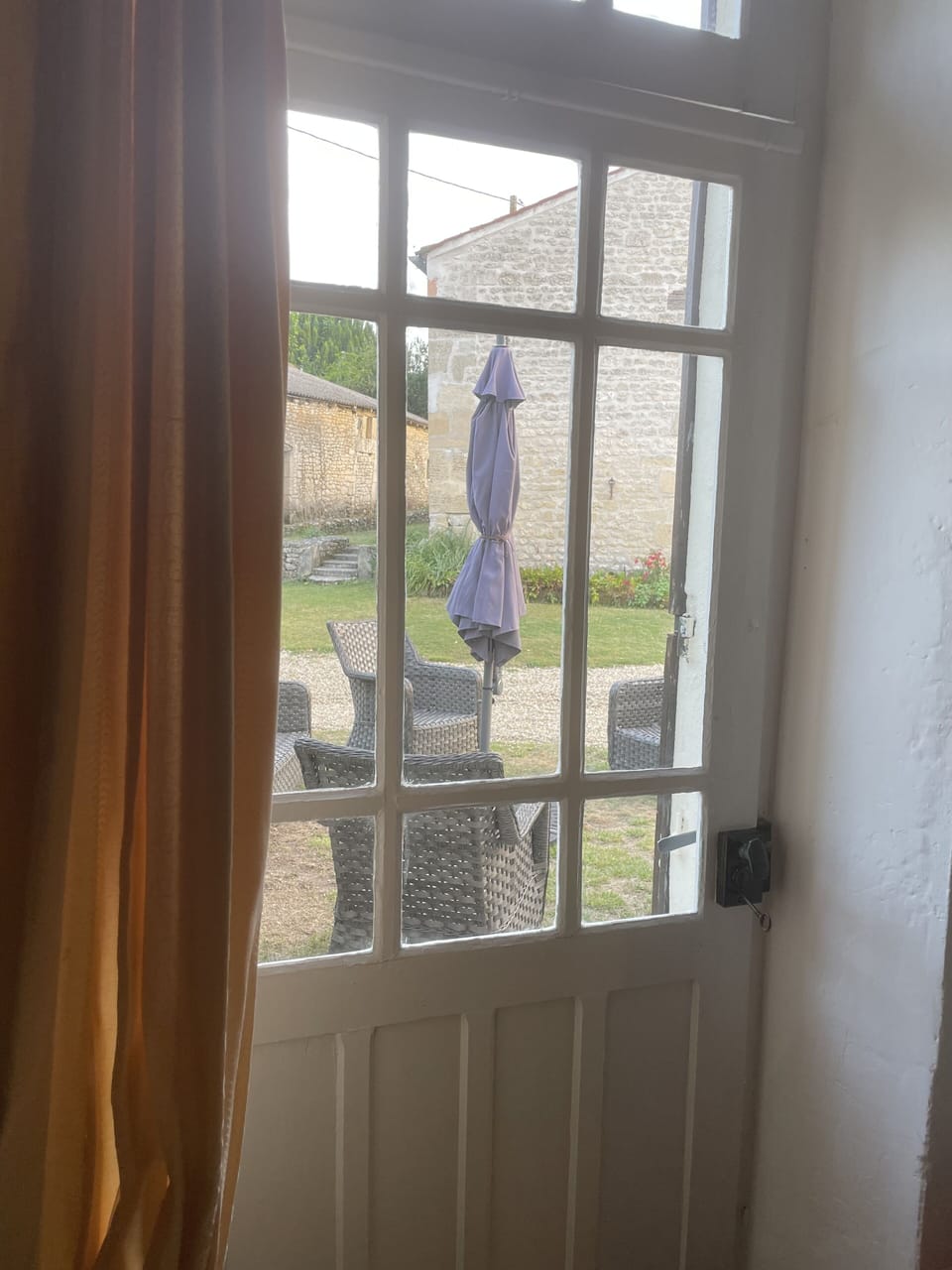 Looking out to the garden from the salon door