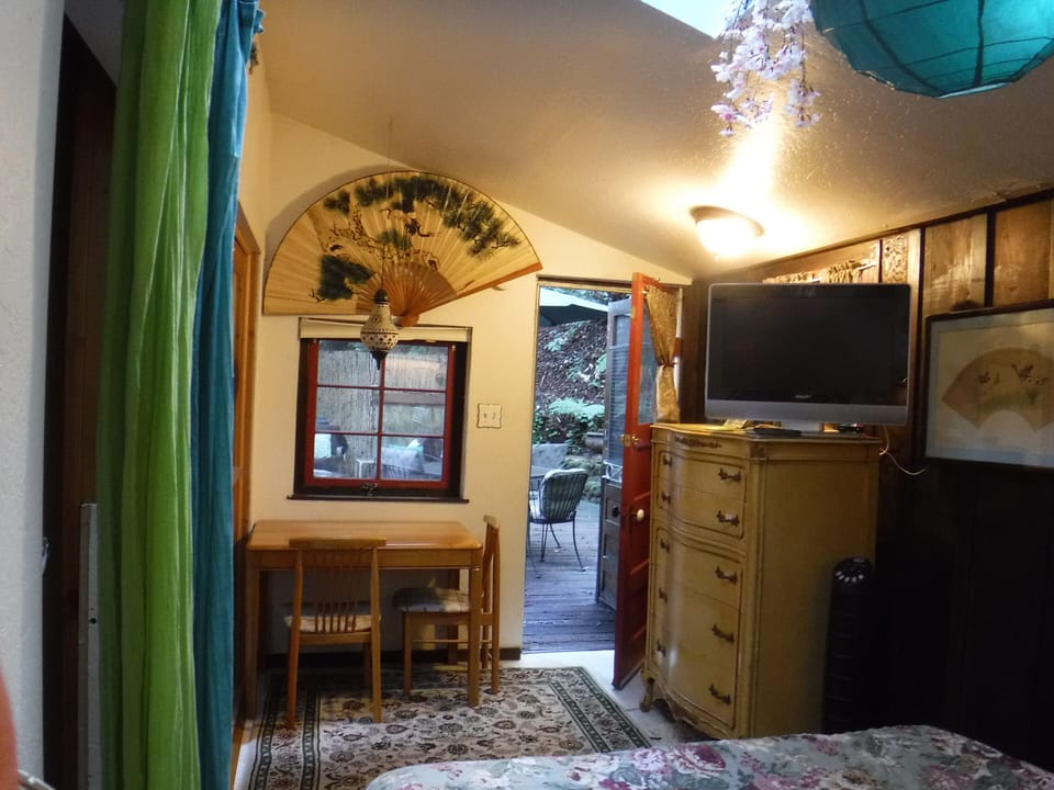 Front bedroom looking out onto front deck