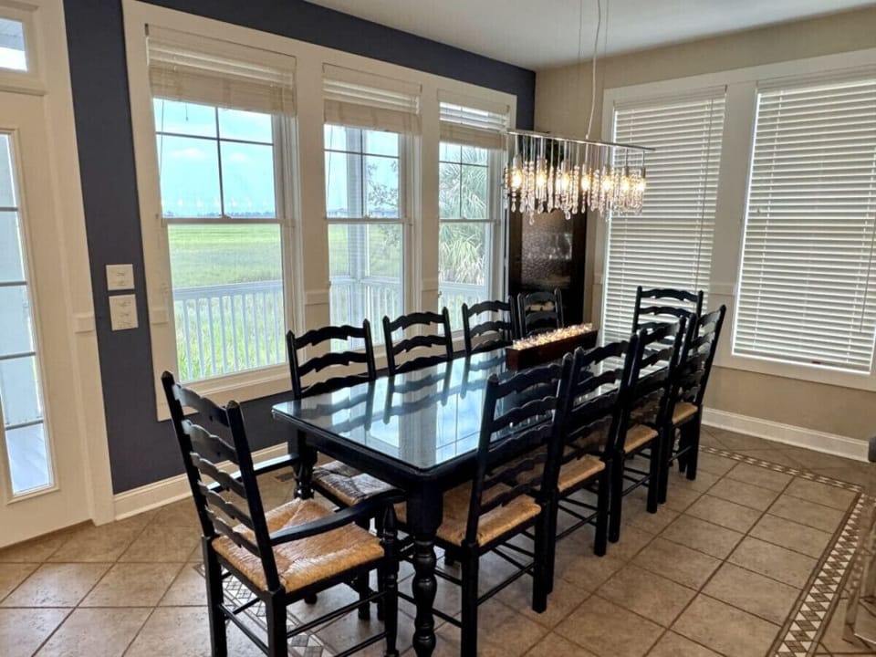 DINING AREA windows overlook the MARSH providing amazing views.
